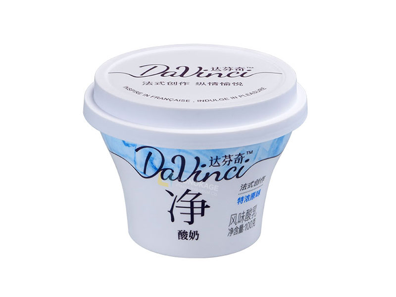 100g Plastic Shrinkage Film Yogurt Cup With Lid and Spoon - 翻译中...
